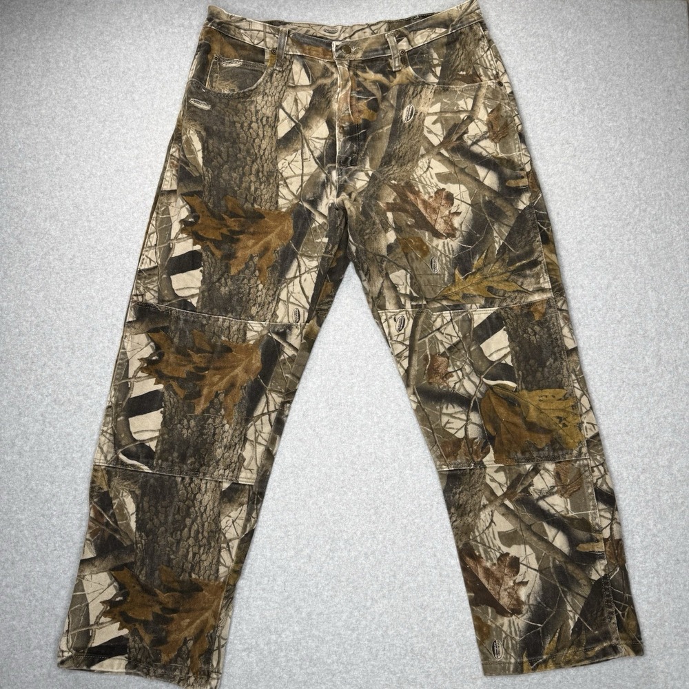 VTG Wrangler Realtree Camo Jeans 38x30 (Fits 37x28) Double Knee Hunting Pants
